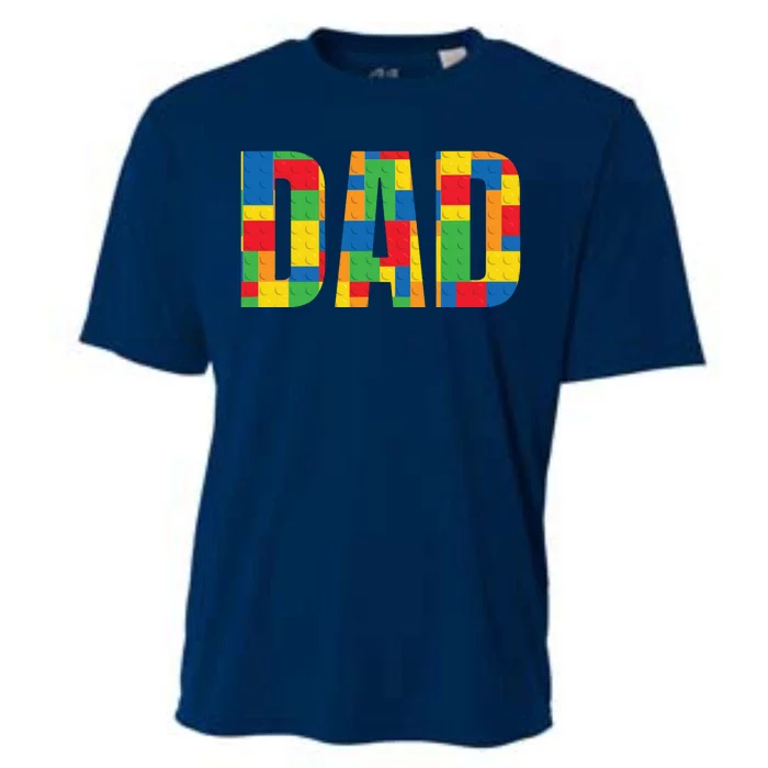 Dad Parent Brick Master Builder Building Blocks Set Family Cooling Performance Crew T-Shirt