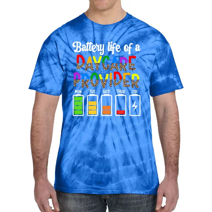 Daycare Provider Battery Life Daycare Teacher Day Gift Tie-Dye T-Shirt