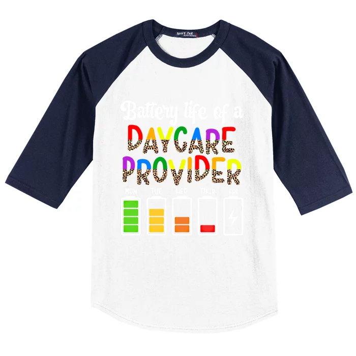 Daycare Provider Battery Life Daycare Teacher Day Gift Baseball Sleeve Shirt