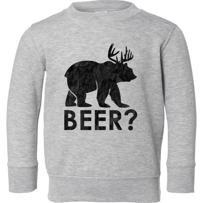 Deer Plus Bear Equals Beer Funny Vintage Gift Toddler Sweatshirt