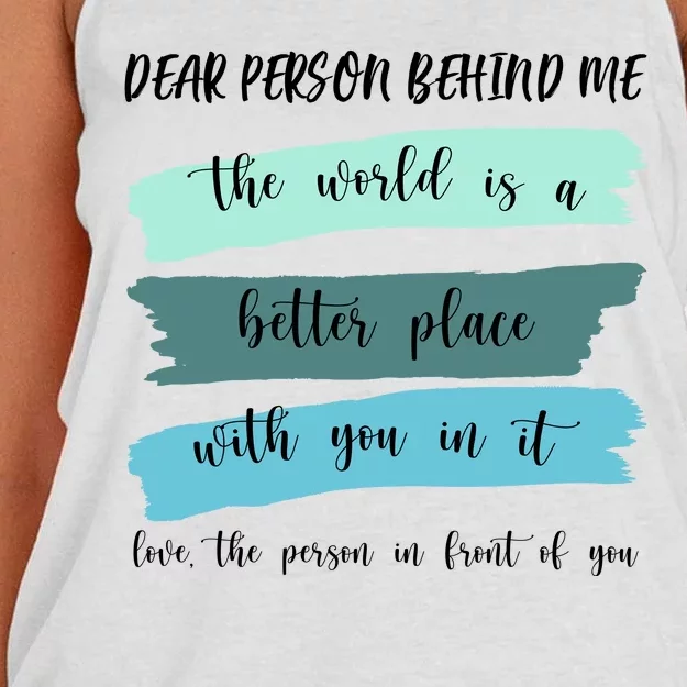 Dear Person Behind Me Mental Health Awareness Women's Knotted Racerback Tank