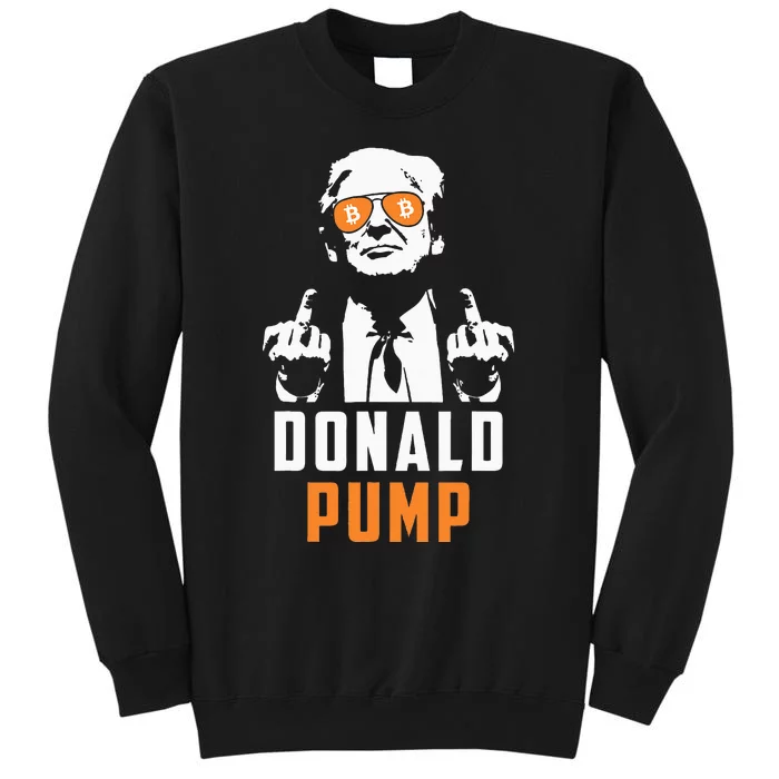 Donald Pump Bitcoin Funny Trump 2024 Crypto American Flag Sweatshirt