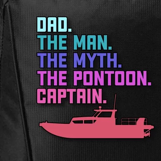 Dad Pontoon Boat Captain Funny Boating Daddy Fathers Day Gift City Backpack