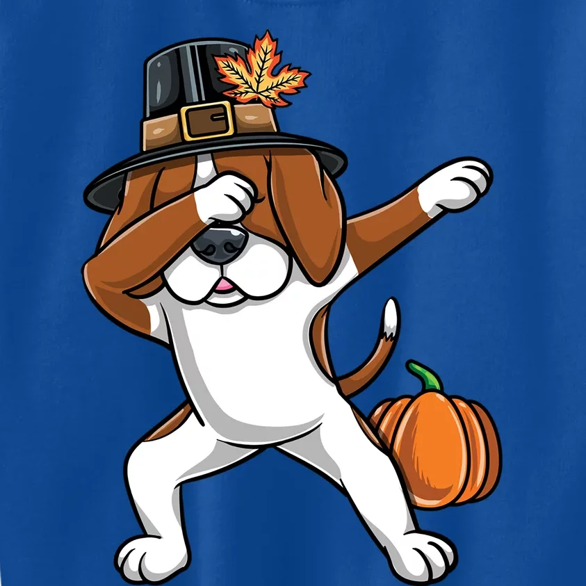 Dabbing Pilgrim Beagle Thanksgiving Gift Kids Sweatshirt