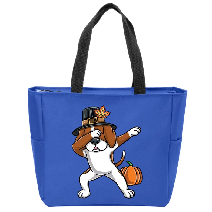 Dabbing Pilgrim Beagle Thanksgiving Gift Zip Tote Bag