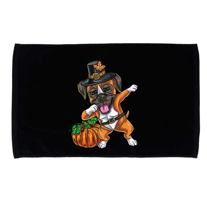 Dabbing Pilgrim Boxer Thanksgiving Gift Microfiber Hand Towel