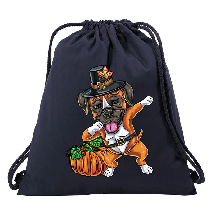 Dabbing Pilgrim Boxer Thanksgiving Gift Drawstring Bag