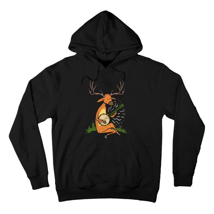 Deer Playing Banjo Gift Tall Hoodie