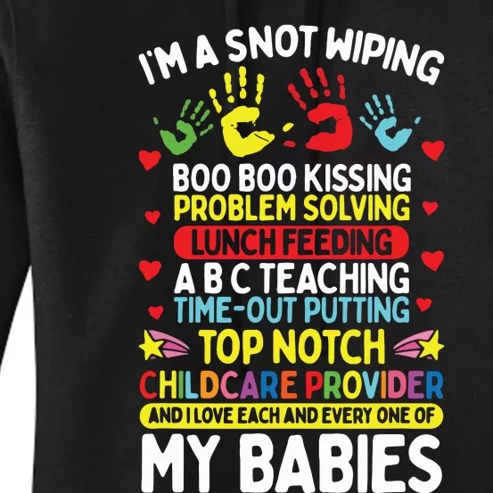 Daycare Provider Boo Boo Kissing Care Childcare Teacher Women's Pullover Hoodie