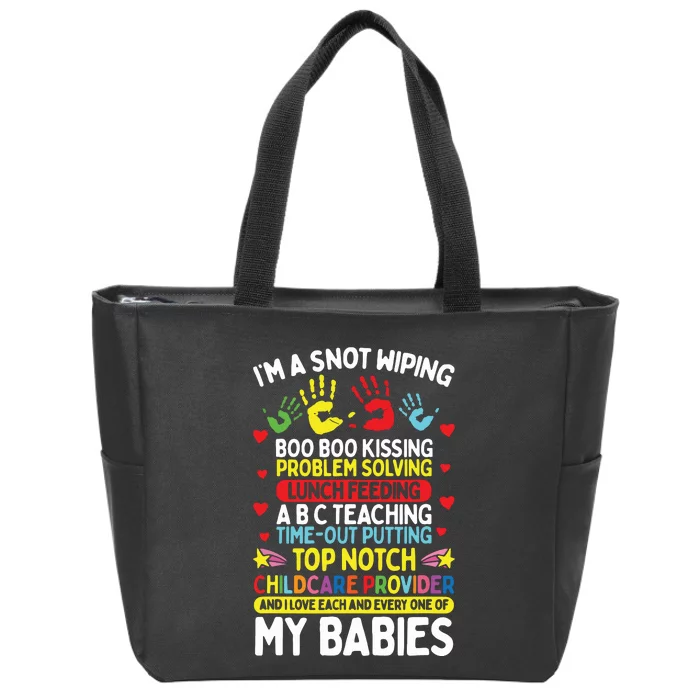 Daycare Provider Boo Boo Kissing Care Childcare Teacher Zip Tote Bag