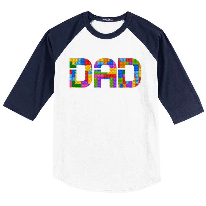 Dad Parent Brick Master Builder Building Blocks Set Family Cute Gift Baseball Sleeve Shirt