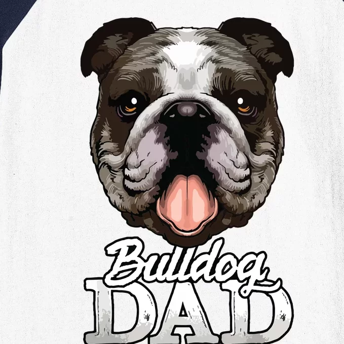 Dog Papa Bulldog Dad Gifts English Bulldog Gifts Baseball Sleeve Shirt