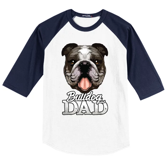 Dog Papa Bulldog Dad Gifts English Bulldog Gifts Baseball Sleeve Shirt