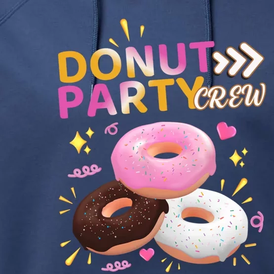 Donut Party Crew Family Matching Friends Donut Lover Funny Funny Gift Performance Fleece Hoodie