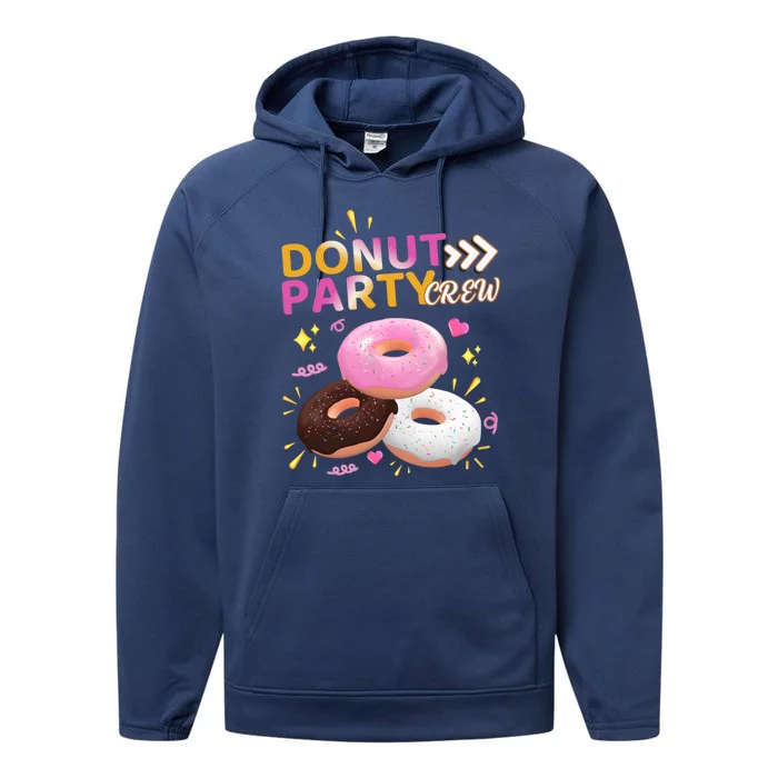 Donut Party Crew Family Matching Friends Donut Lover Funny Funny Gift Performance Fleece Hoodie