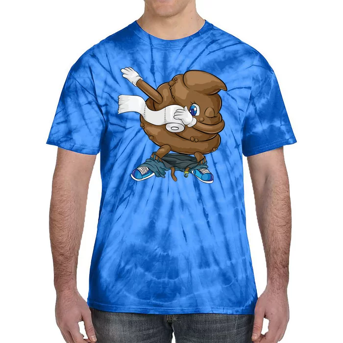 Dabbing Poop Cool Friendly Funny Pooping Gift Tie-Dye T-Shirt