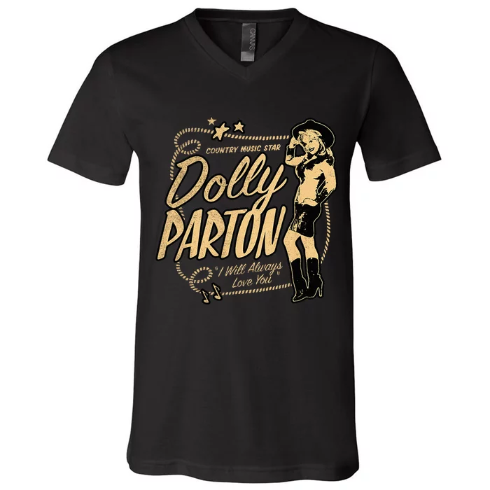 D.O.L.L.Y Parton Country Music Star V-Neck T-Shirt