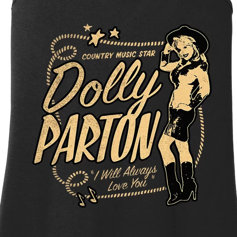 D.O.L.L.Y Parton Country Music Star Ladies Essential Tank