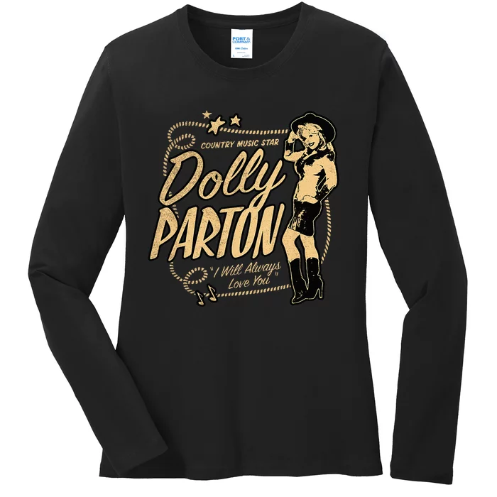 D.O.L.L.Y Parton Country Music Star Ladies Long Sleeve Shirt