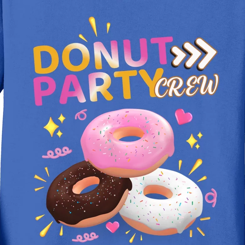 Donut Party Crew Family Matching Friends Donut Lover Funny Gift Kids Long Sleeve Shirt