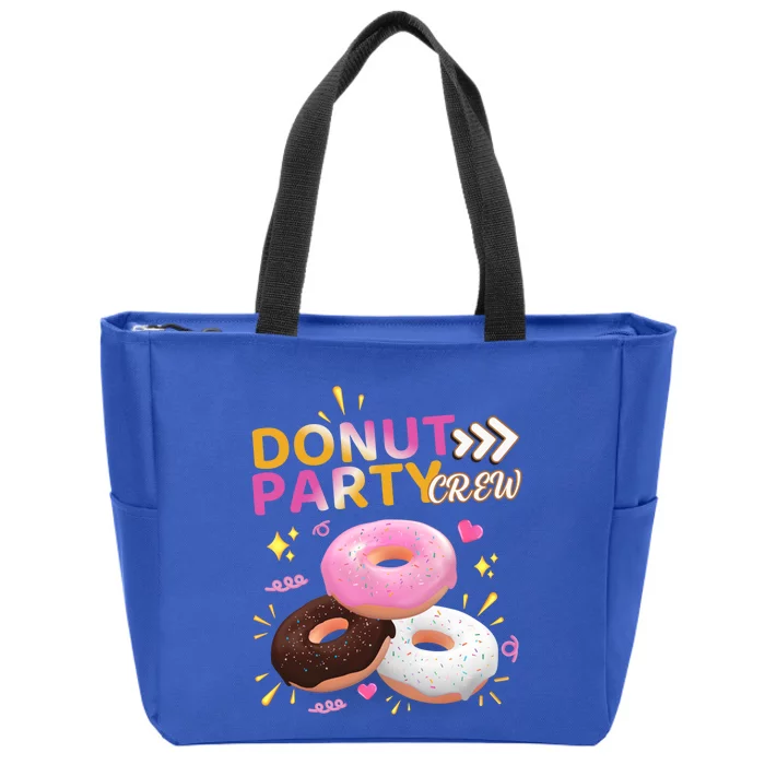 Donut Party Crew Family Matching Friends Donut Lover Funny Gift Zip Tote Bag