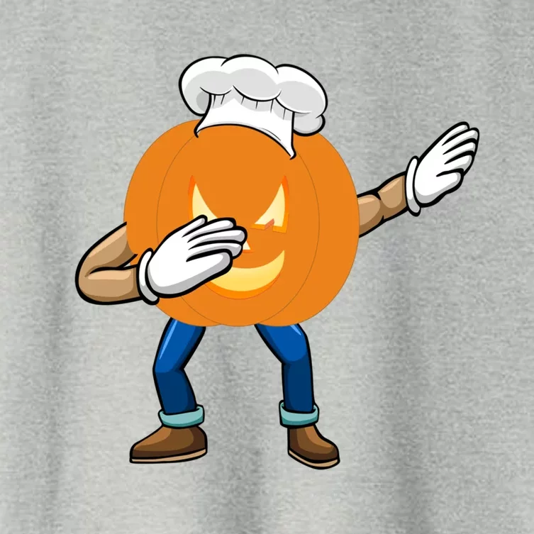 Dabbing Pumpkin Chef Gift Funny Halloween Chef Cool Gift Women's Crop Top Tee