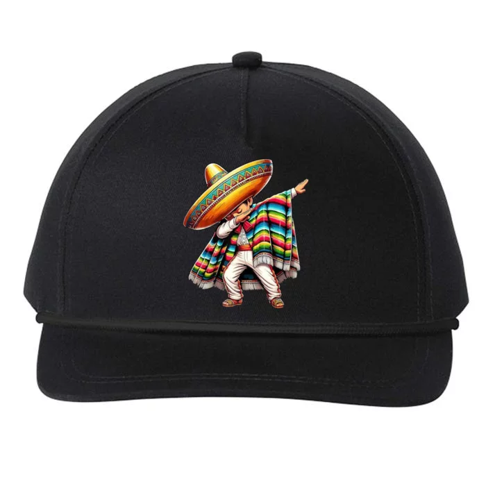 Dabbing Poncho Cinco De Mayo Mexican Holiday Snapback Five-Panel Rope Hat