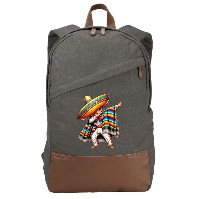 Dabbing Poncho Cinco De Mayo Mexican Holiday Cotton Canvas Backpack