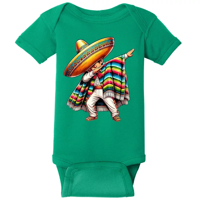 Dabbing Poncho Cinco De Mayo Mexican Holiday Baby Bodysuit