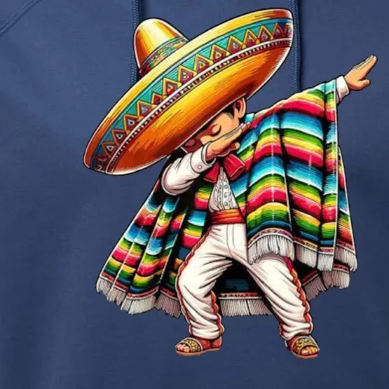 Dabbing Poncho Cinco De Mayo Mexican Holiday Performance Fleece Hoodie