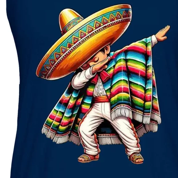 Dabbing Poncho Cinco De Mayo Mexican Holiday Ladies Essential Flowy Tank