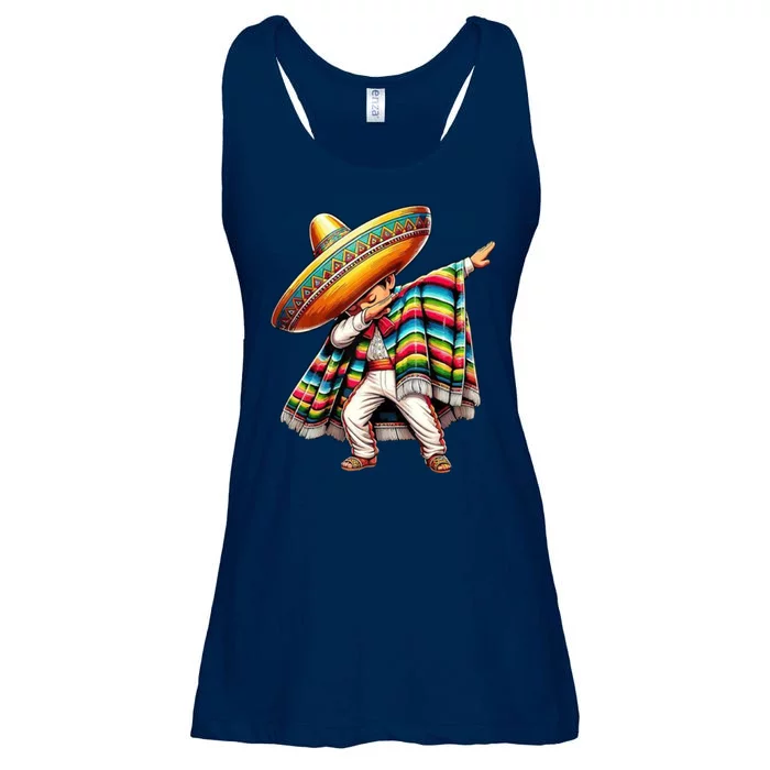 Dabbing Poncho Cinco De Mayo Mexican Holiday Ladies Essential Flowy Tank