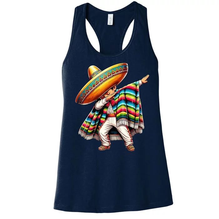 Dabbing Poncho Cinco De Mayo Mexican Holiday Women's Racerback Tank