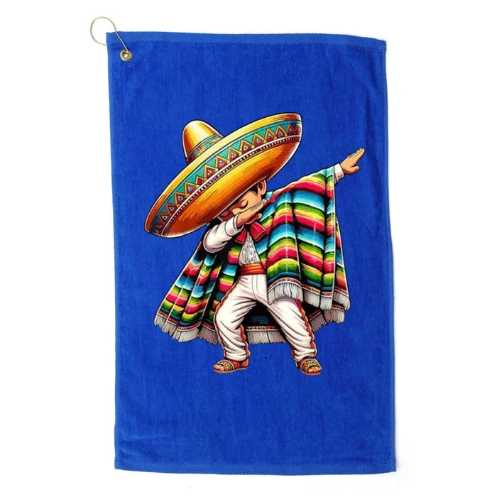 Dabbing Poncho Cinco De Mayo Mexican Holiday Platinum Collection Golf Towel