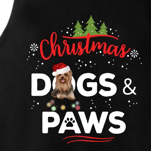 Dog & Paws Christmas Ladies Tri-Blend Wicking Tank