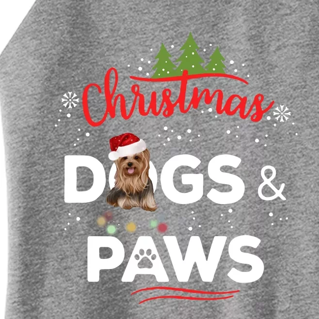 Dog & Paws Christmas Women’s Perfect Tri Rocker Tank