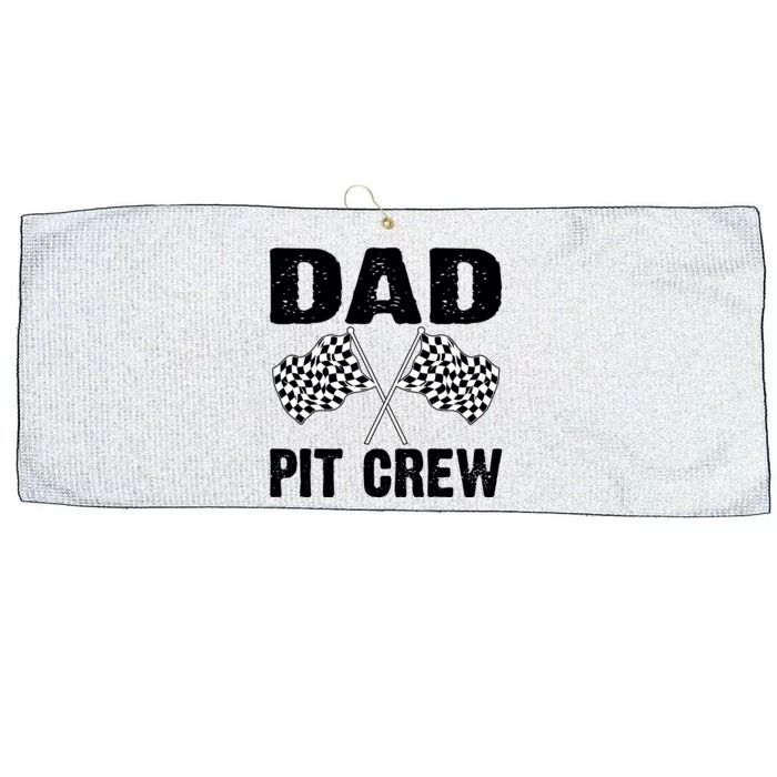 Dad Pit Crew Racing Costume Gift Funny Racer Father's Day Cool Gift Large Microfiber Waffle Golf Towel