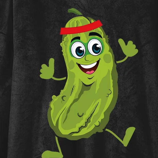 Dancing Pickle Cucumber Vegetarian Vegan Vegetable Pickles Hooded Wearable Blanket