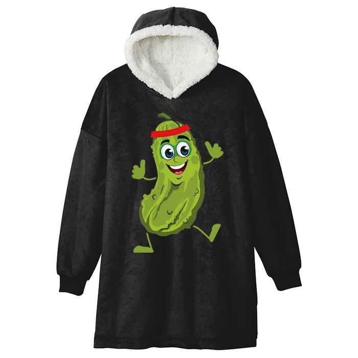 Dancing Pickle Cucumber Vegetarian Vegan Vegetable Pickles Hooded Wearable Blanket