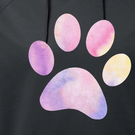 Dog Paw colorful Print Dog Love Pet Paw Performance Fleece Hoodie