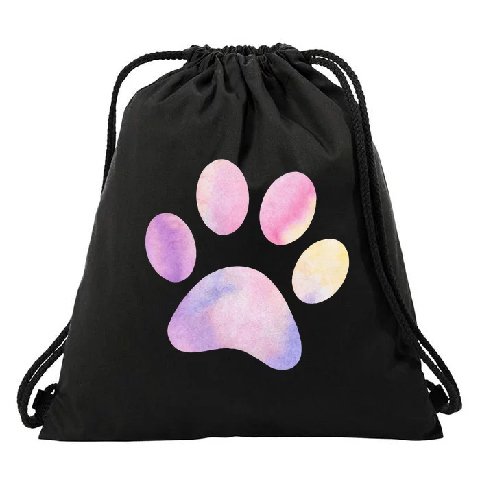 Dog Paw colorful Print Dog Love Pet Paw Drawstring Bag