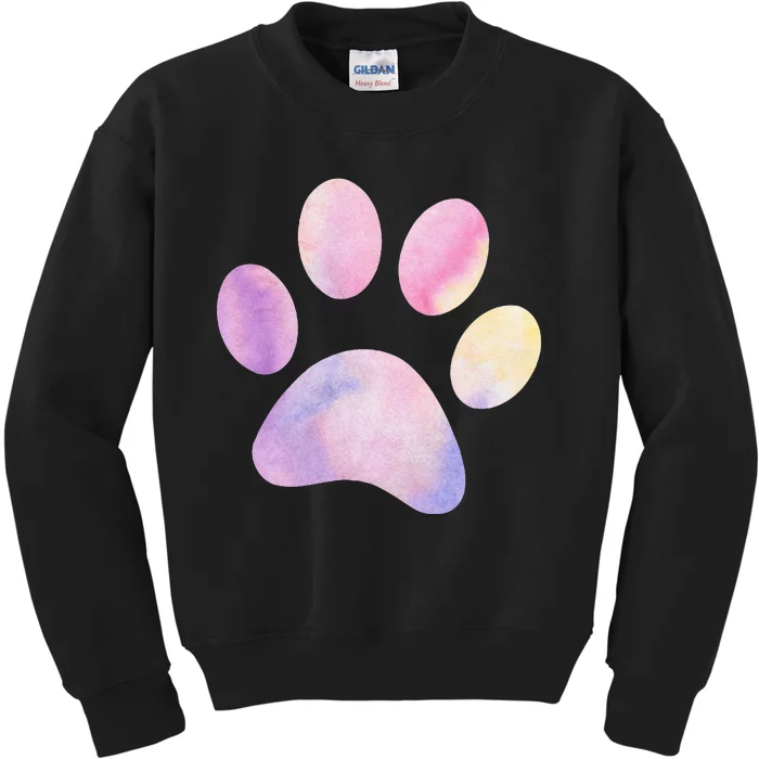 Dog Paw colorful Print Dog Love Pet Paw Kids Sweatshirt