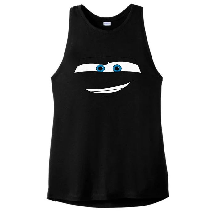 Disny Pxar Cars Lightning Mcquen Big Face Cartoon Face Cars Ladies Tri-Blend Wicking Tank