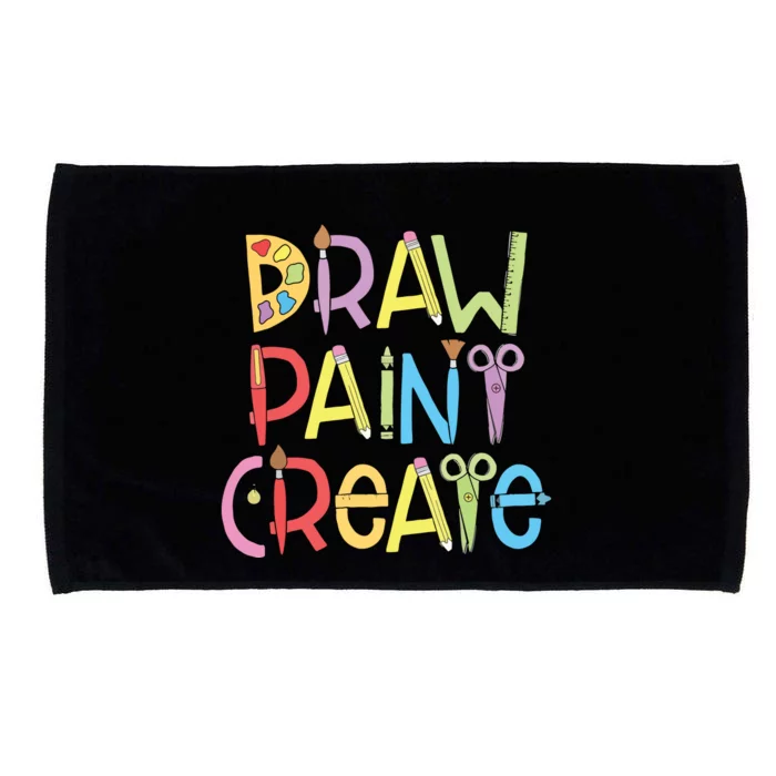 Draw Paint Create Artist Funny Art Teacher Gift Idea Microfiber Hand Towel