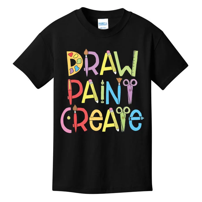 Draw Paint Create Artist Funny Art Teacher Gift Idea Kids T-Shirt