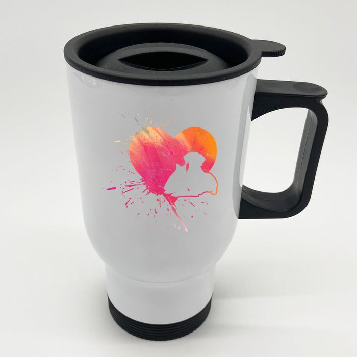 Dog Puppy Cat Hearts Baby Dogs Cat Heart Dog & Cat Front & Back Stainless Steel Travel Mug