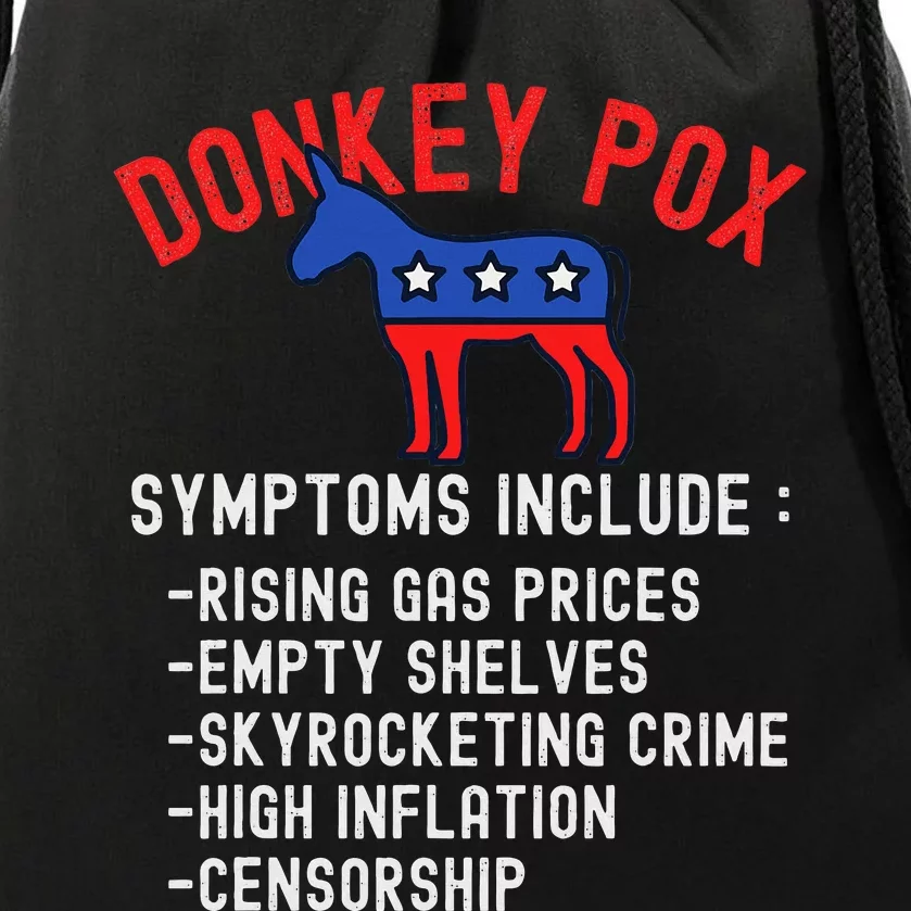 Donkey Pox Conservative Republican Anti Biden Donkeypox Drawstring Bag