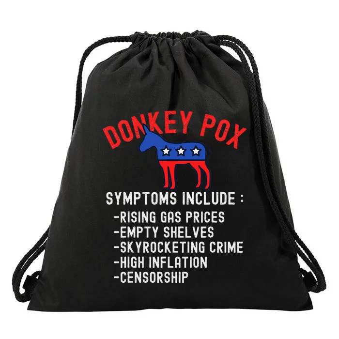 Donkey Pox Conservative Republican Anti Biden Donkeypox Drawstring Bag