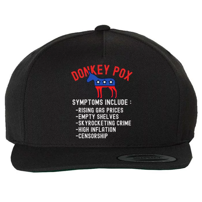 Donkey Pox Conservative Republican Anti Biden Donkeypox Wool Snapback Cap