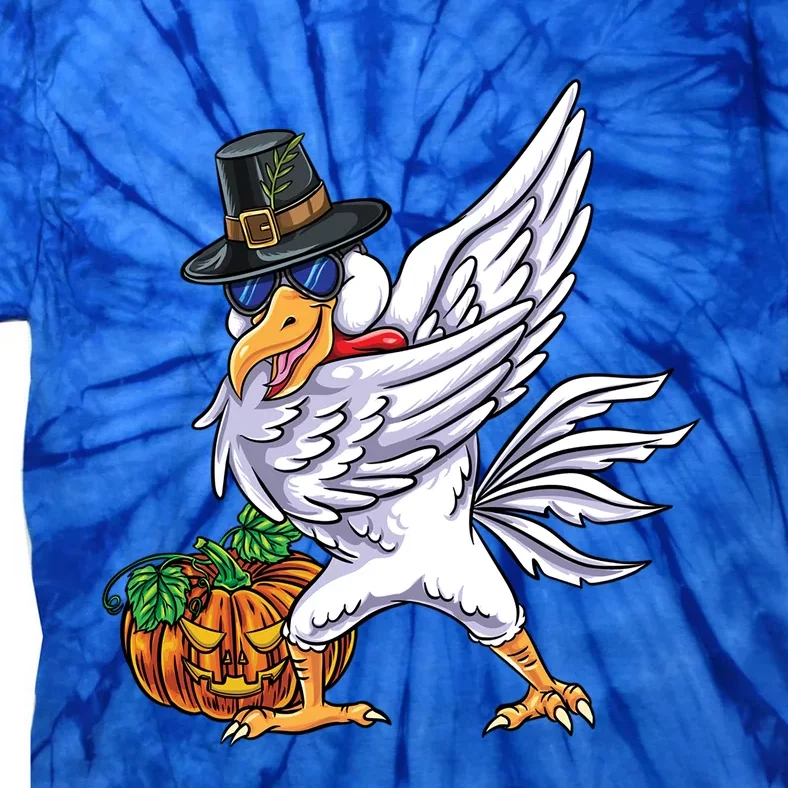 Dabbing Pilgrim Chicken Thanksgiving Gift Tie-Dye T-Shirt